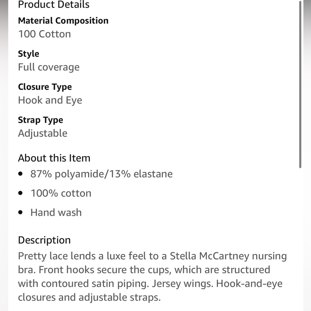 STELLA MCCARTNEY***Maternity Bra 32B***$145 - Picture 6 of 6